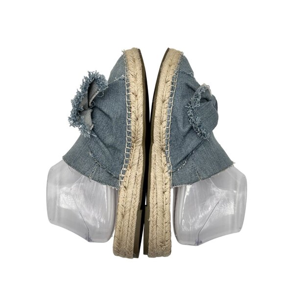 Sam Edelman Womens Sandals Size 7.5M Denim Espadrille With Bow Detail & Frayed E - Picture 3 of 11